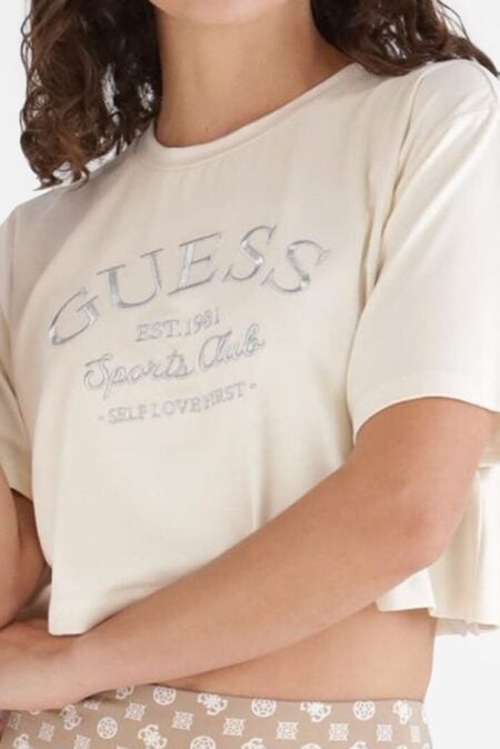 Guess Γυναικεία Κοντομάνικη Μπλούζα Margot Crop T-shirt (V5RI13KCOA2-G6K5)