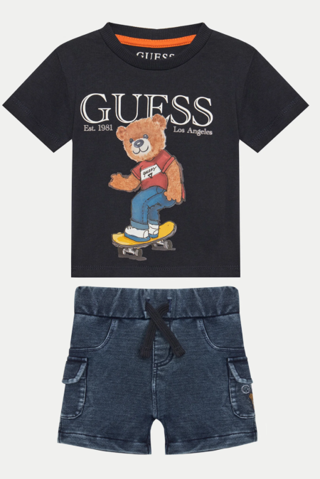 Guess Βρεφικό Σετ Μπλέ Μπλούζα+Σορτς Αγόρι (I5GG02K8HM4-G7V2) 1