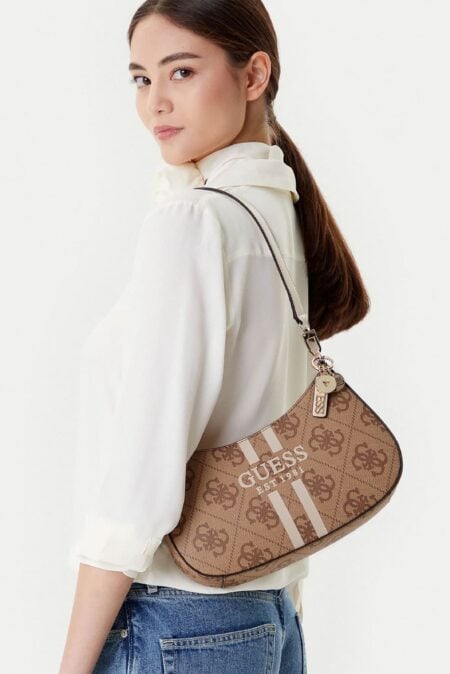 Guess Γυναικεία Τσάντα Ώμου Noelle Top Με Λογότυπο 4G (HWOS9672180-LTL)