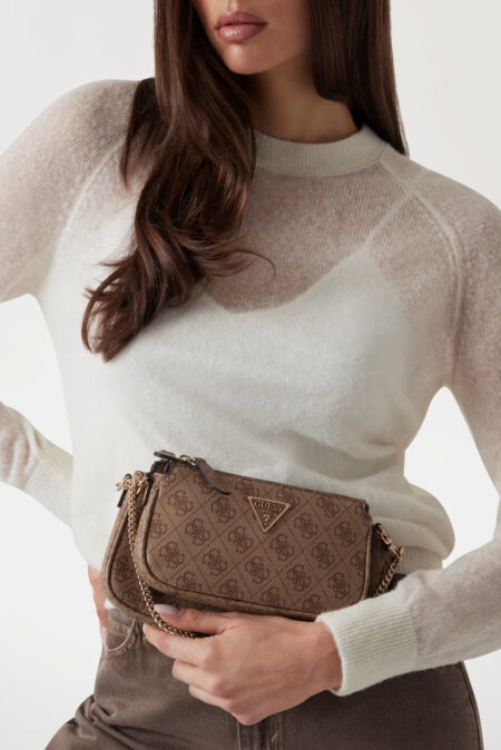 Guess Τσάντα Χιαστί Mε Λογότυπο Noelle Dbl 4G Crossbody (HWBG9672710-LGW)