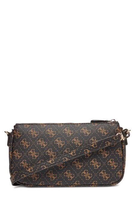 Guess Τσάντα Χιαστί Mε Λογότυπο Noelle Dbl Pouch 4G Crossbody (HWQG9672710-BNL)