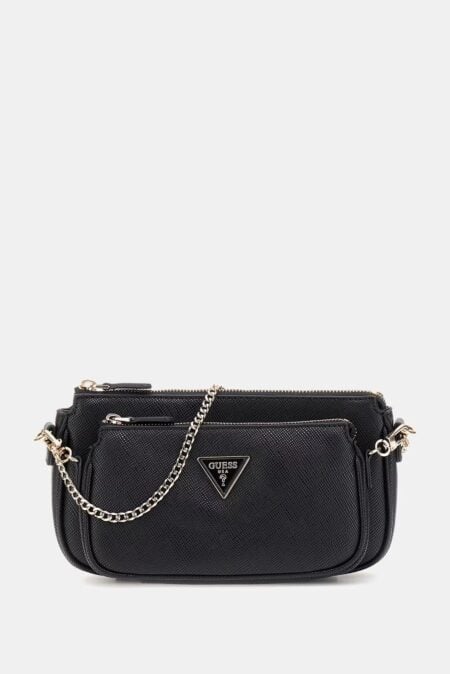 Guess Τσάντα Χιαστί Noelle Dbl Pouch Crossbody (HWZG9672710-BLA)