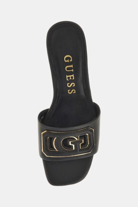 Guess Γυναικεία Δερμάτινα Πέδιλα Gals (FLJGASLEA03-BLACK)