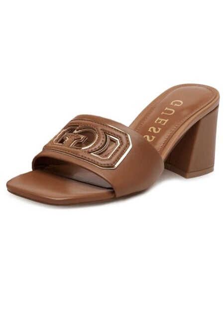 Guess Γυναικεία Δερμάτινα Πέδιλα Gals (FLJGASLEA03-TAN)