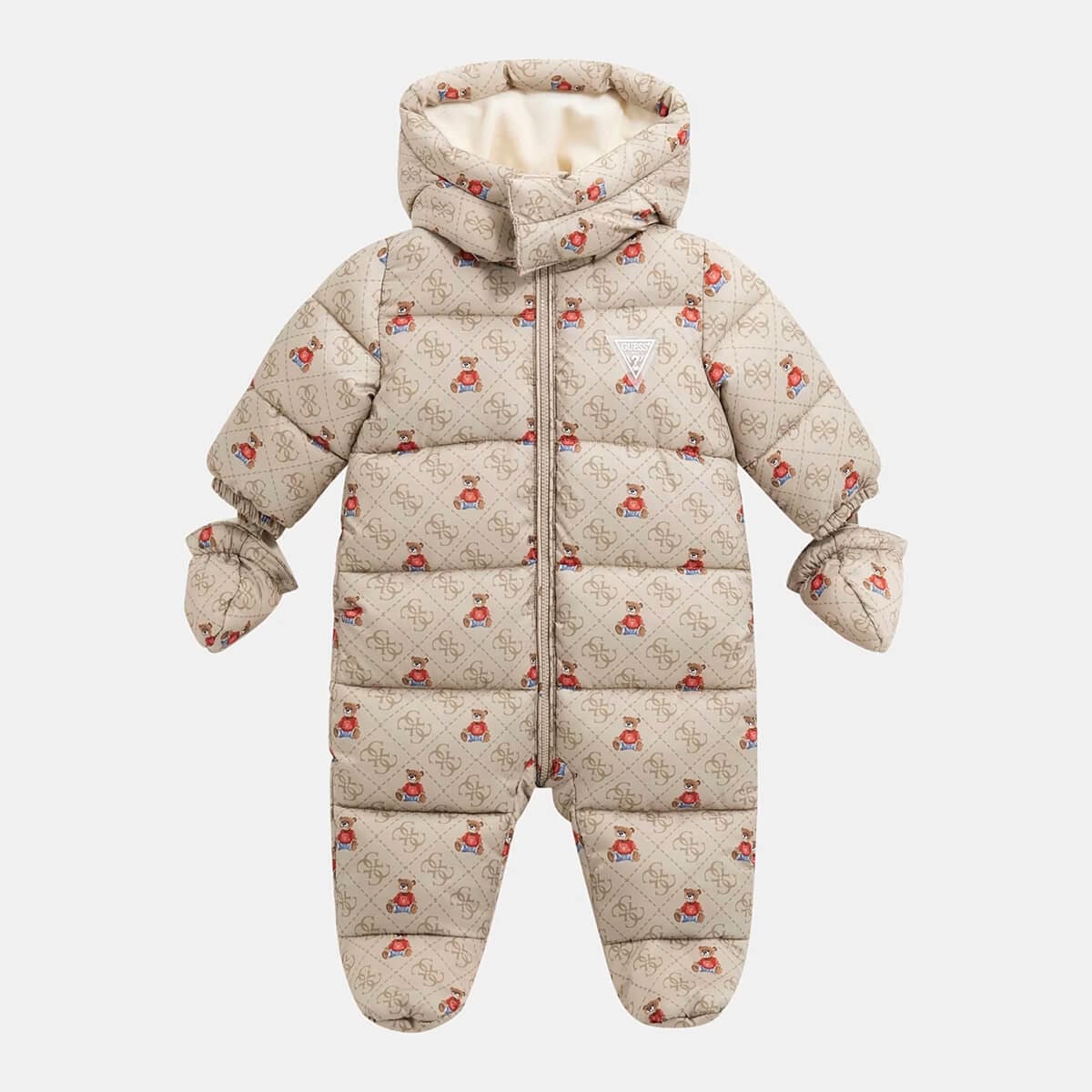 Guess Βρεφική Ολόσωμη Φόρμα Εξόδου Μπεζ Teddy (H5BW00WCFM0