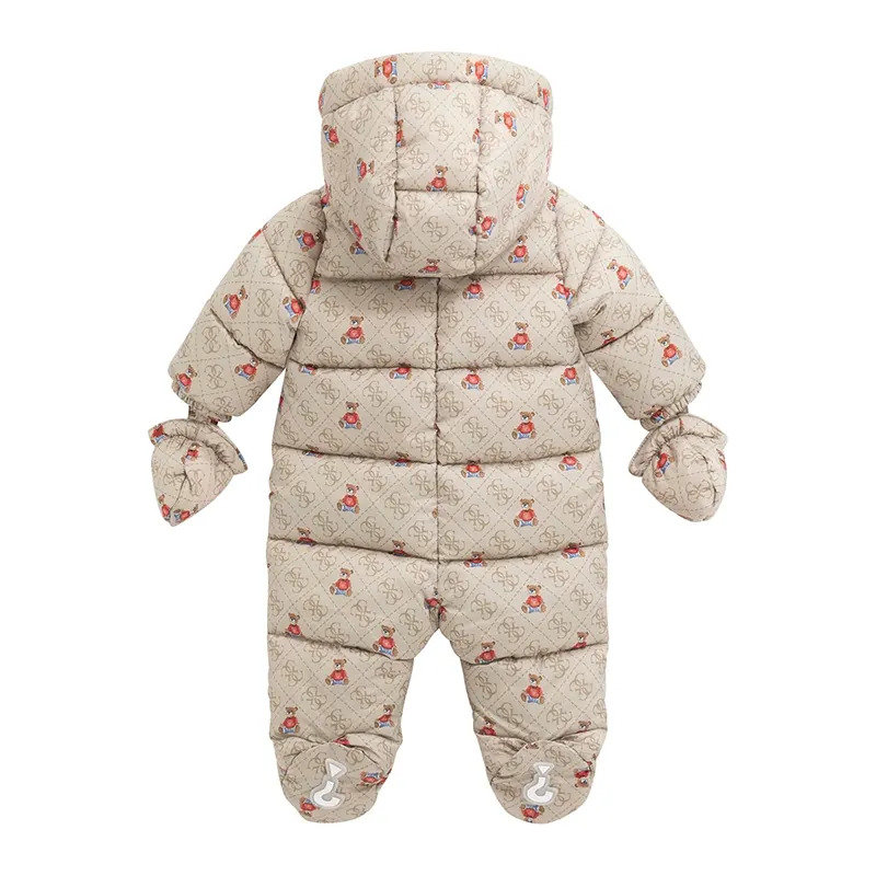 Guess Βρεφική Ολόσωμη Φόρμα Εξόδου Μπεζ Teddy (H5BW00WCFM0