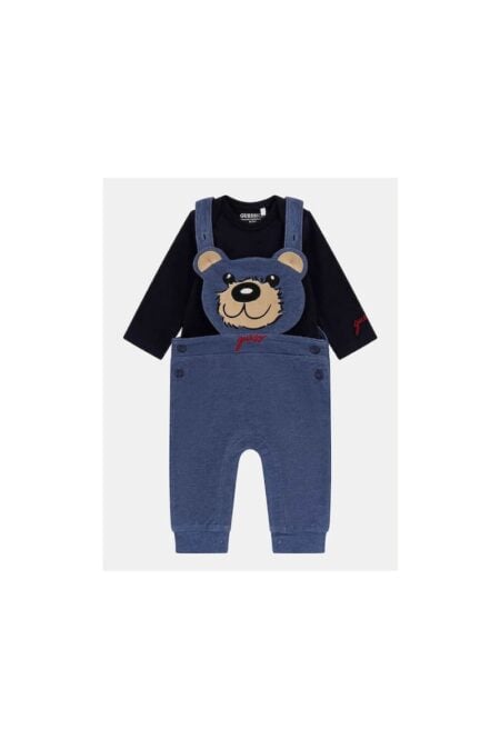 Guess Βρεφικό Σετ Σαλοπέτα Και Φορμάκι Bear Αγόρι (P5YG08J1311-G7V2)