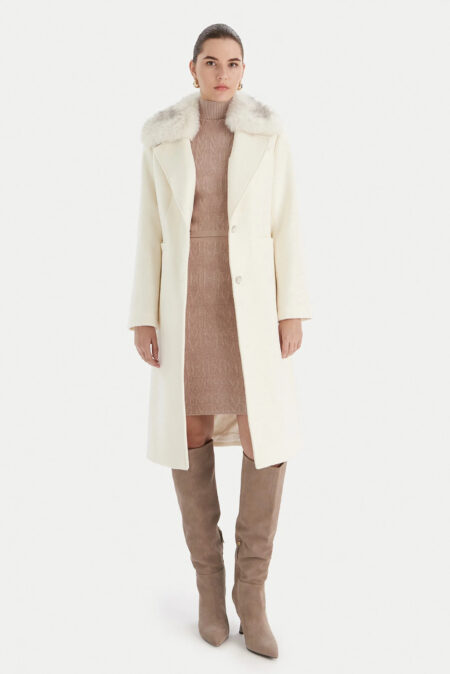 Guess Γυναικείο Παλτό Karole Fur Collar Coat (W5BL19W2642-
