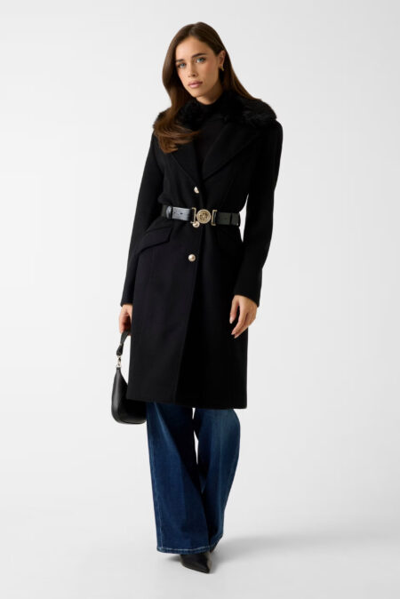 Guess Γυναικείο Παλτό New Patrice BeltedCoat (W5BL25W2672-JBLK)