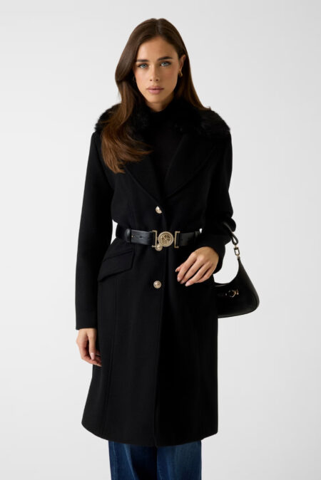 Guess Γυναικείο Παλτό New Patrice BeltedCoat (W5BL25W2672-JBLK)