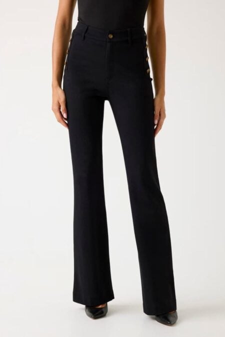 Guess Γυναικείο Ψηλόμεσο Παντελόνι Chrissy Flare (W5BB16KCMU2-JBLK)
