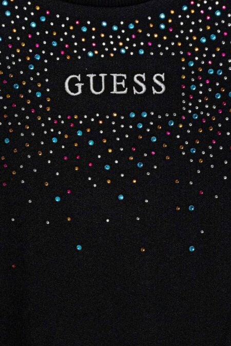 Guess Παιδικό Φούτερ Crop Με Στρας Κορίτσι (J5BQ05KAV34-JBLK)