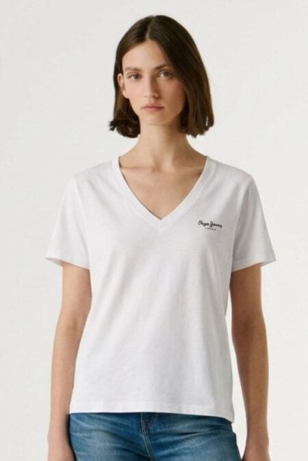 Pepe Jeans Γυναικεία Κοντομάνικη Μπλούζα Mae (PL5000123-800)