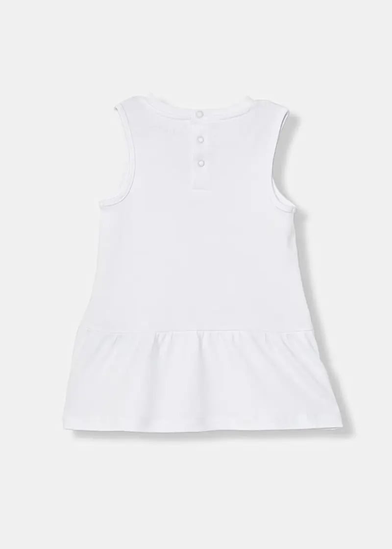 Guess Βρεφικό Αμάνικο Φόρεμα Με Σλιπάκι Λευκό Girl (A4GK18KA6W4-F0C9)