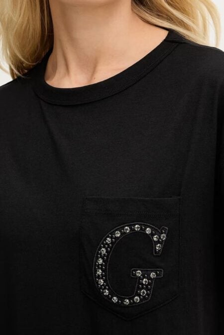 Guess Γυναικεία Κοντομάνικη Μπλούζα Pocket G Logo (W6GI17K3037-jblk) _2