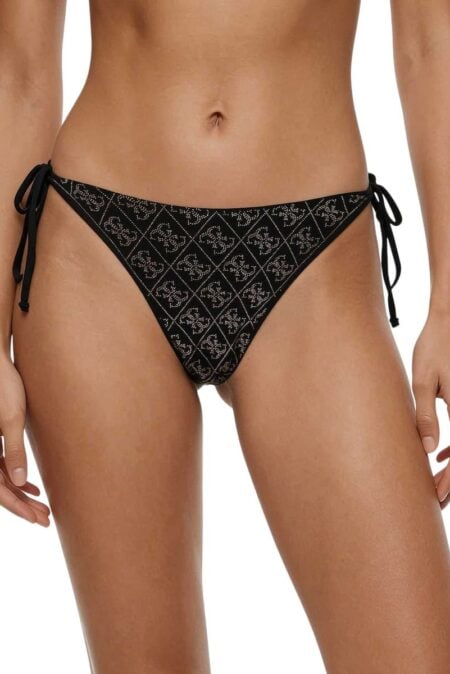 Guess Γυναικείο Μαγιό Bikini Slip Με Δέσιμο Diane (E6GO15KCUO2-JBLK)