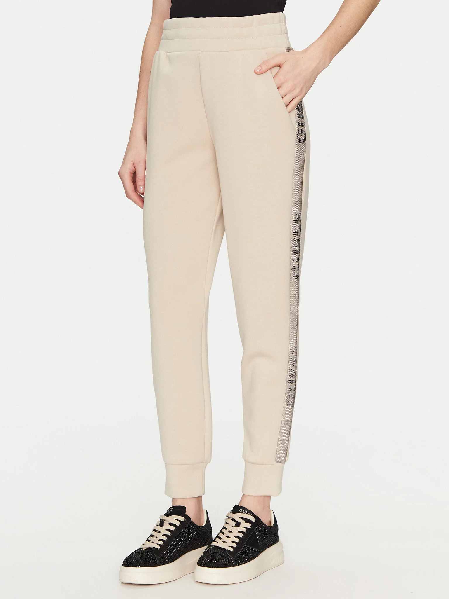 Guess Γυναικείο Παντελόνι Φόρμας Scuba Victoire Logo Jogger (W5RB00KBYE2-G9N9)