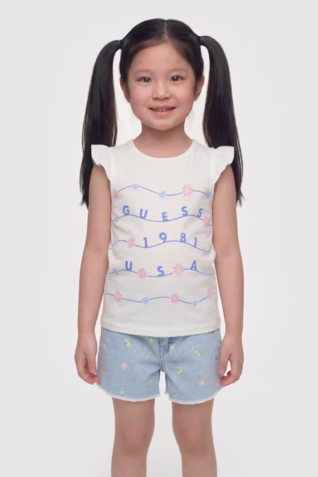 Guess Παιδική Κοντομάνικη Μπλούζα Με Λογότυπο Girl (K6GI01K6YW4-G011)
