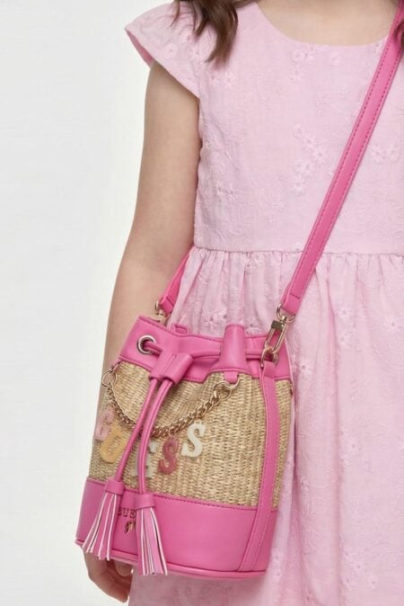 Guess Παιδική Τσάντα Straw Mini Bucket Bag Girl (J6GZ19WH860-F4K7) -4
