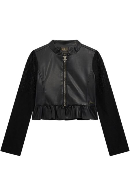 Guess Παιδικό Μαύρο Jacket Leather Girl (J5RL12WFV60-JBLK)