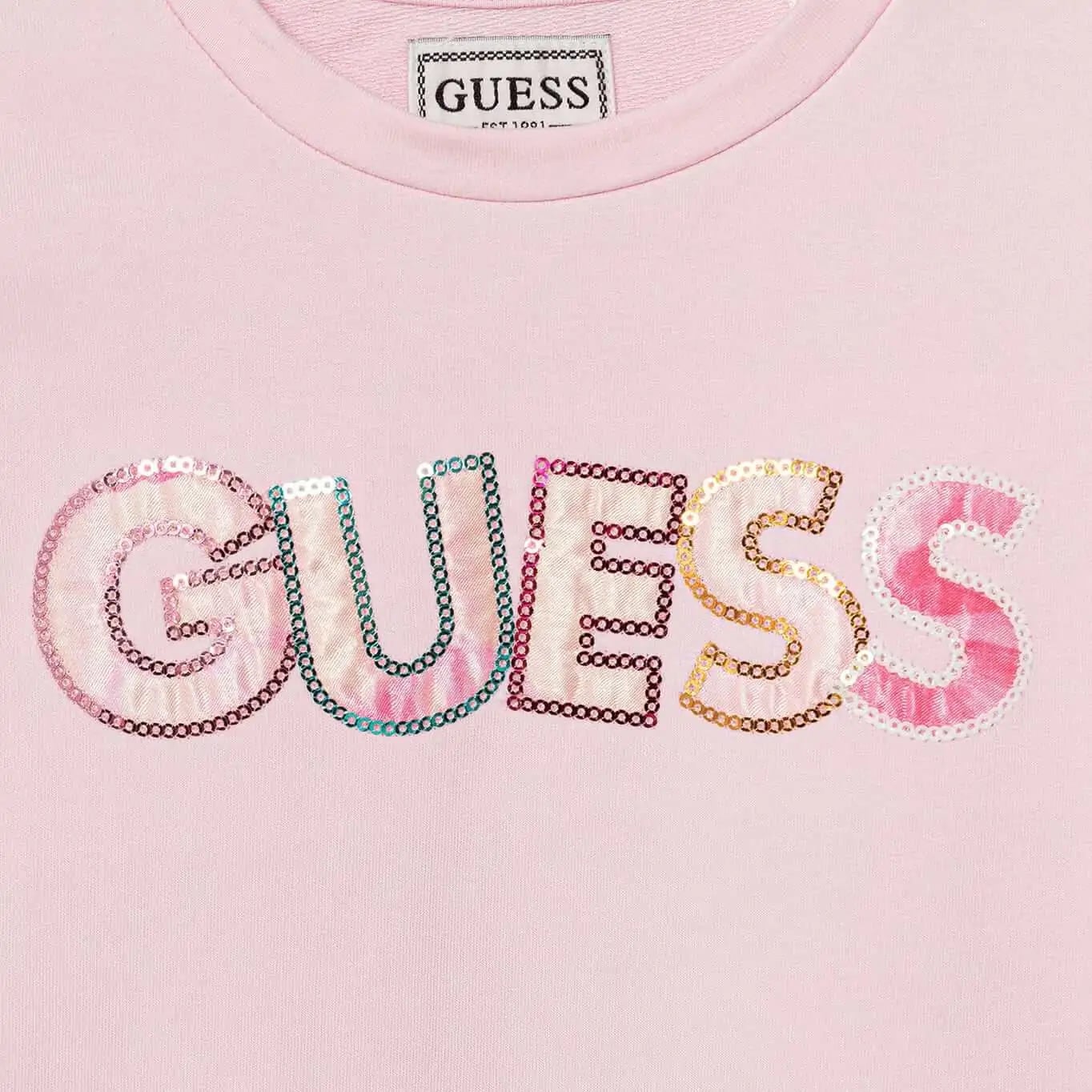 Guess Παιδικό Φόρεμα Με Λογότυπο Παγιέτες Stretch Baby Terry Girl (K6GK10KAE24-G67D) 1