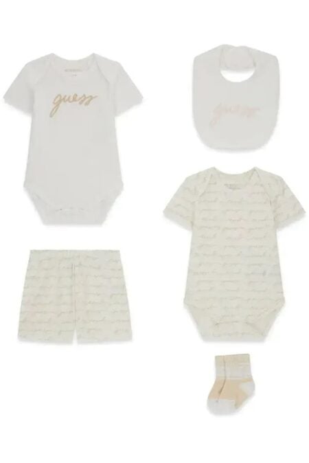 Guess Βρεφικό Σετ Φορμάκια Μπεζ 5τεμαχίων Unisex (H6GW03K6YW1-P07C)