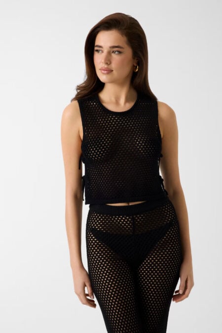 Guess Γυναικεία Αμάνικη Μπλούζα Πλεκτό Luna Top (E6GR01Z5632-JBLK)