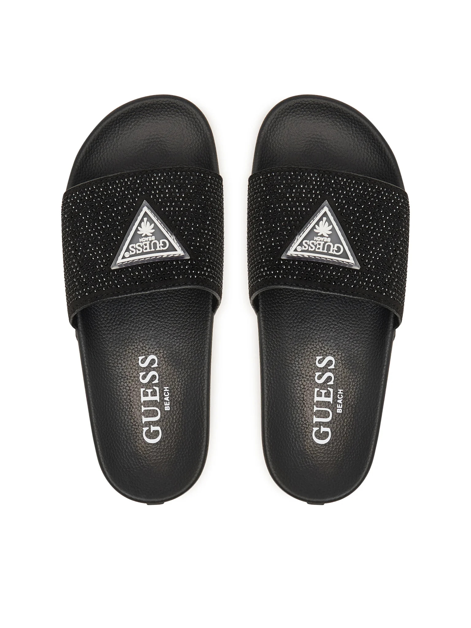 Guess Γυναικεία Σαγιονάρα Beach Slippers Rhinestones (E6GZ16BB00F-JBLK)