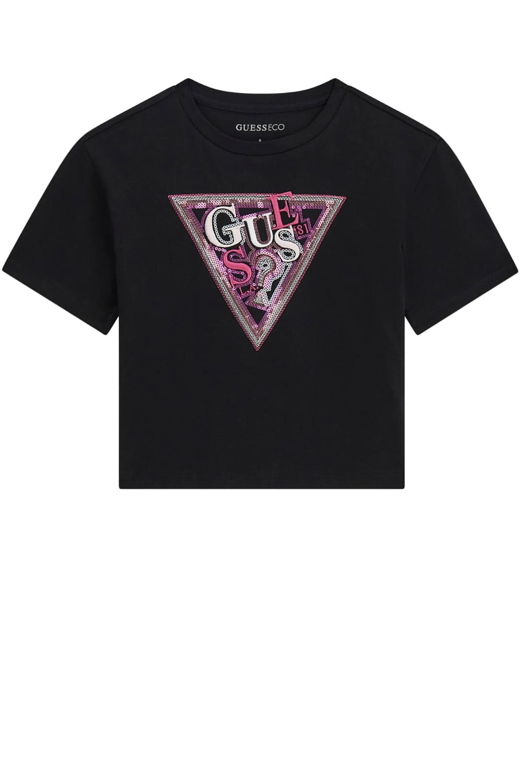 Guess Παιδική Κοντομάνικη Μπλούζα Με Παγιέτες Midi Girl (J6GI24K6YW4-JBLK)