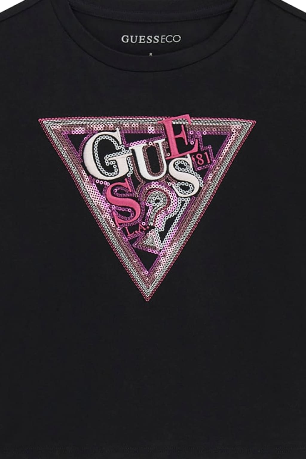 Guess Παιδική Κοντομάνικη Μπλούζα Με Παγιέτες Midi Girl (J6GI24K6YW4-JBLK)