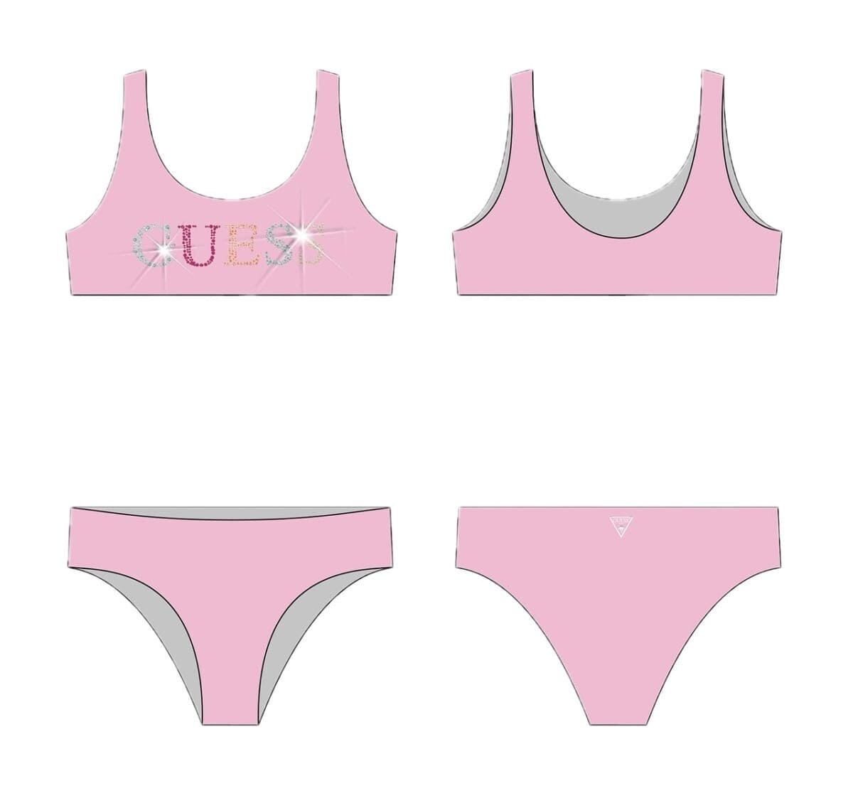 Guess Παιδικό Μαγιό Bikini Με Λογότυπο Στρας Ροζ Girl (J6GZ28KCA60-G67D)