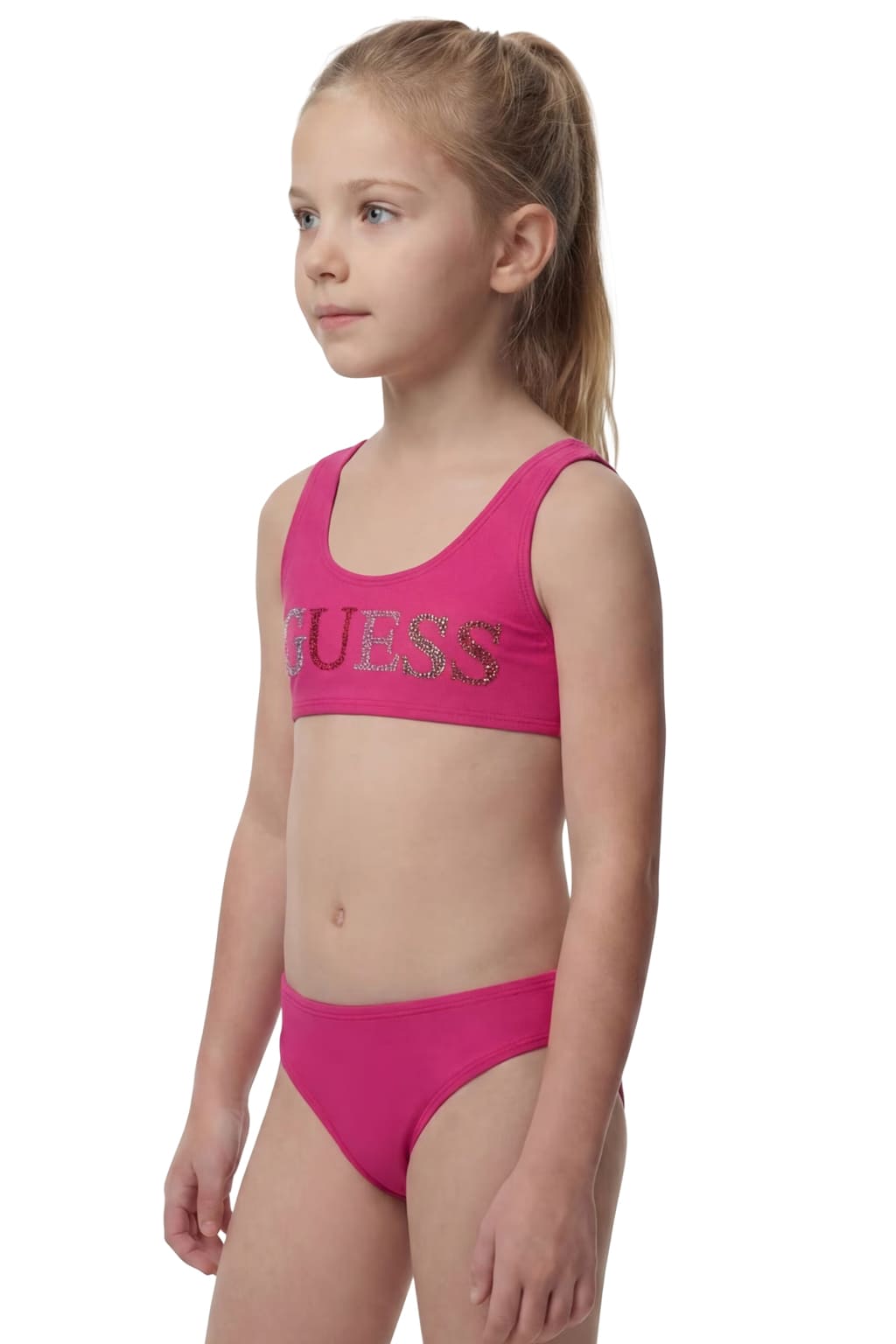 Guess Παιδικό Μαγιό Bikini Με Λογότυπο Στρας Φούξια Girl (J6GZ28KCA60-G4A2)