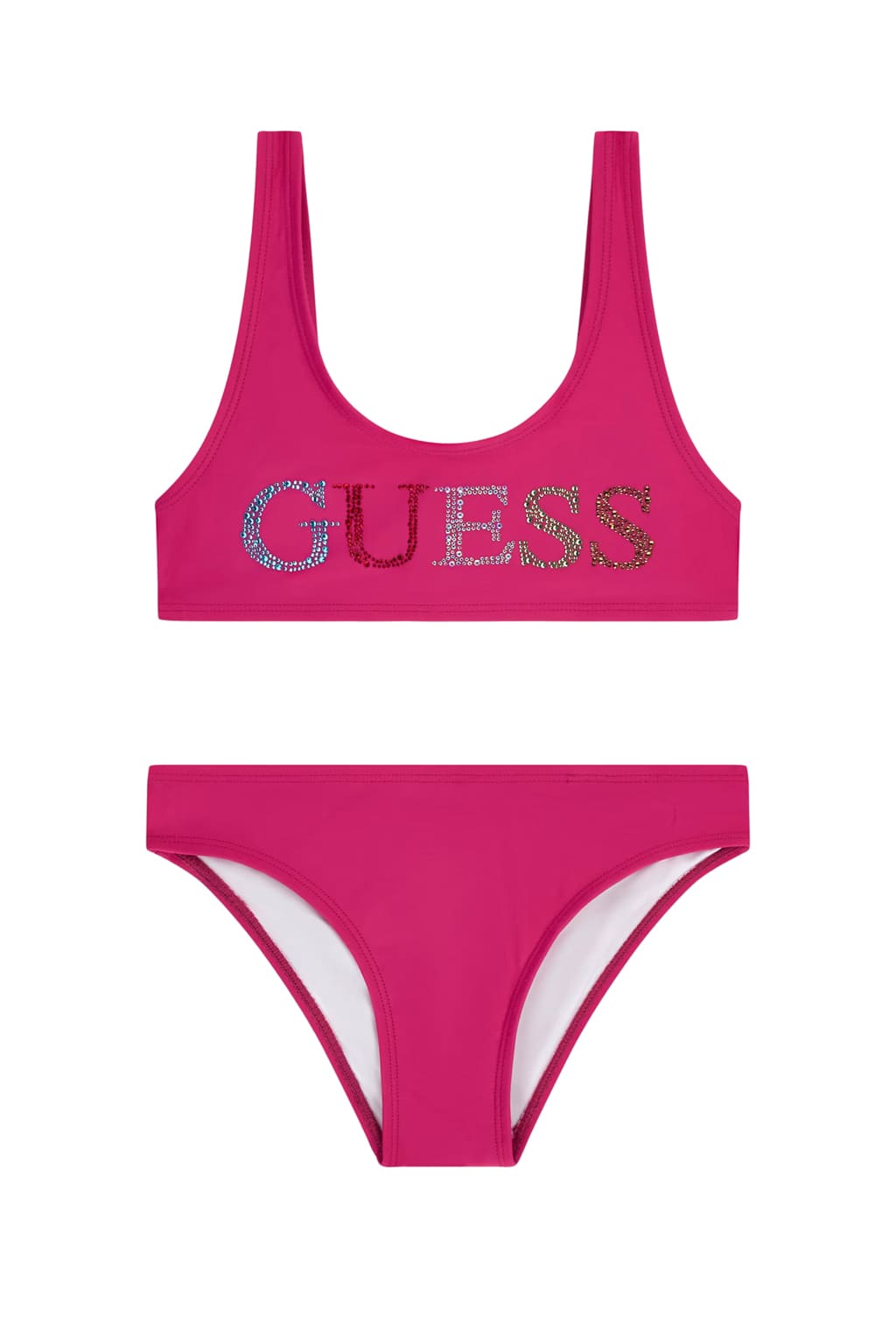 Guess Παιδικό Μαγιό Bikini Με Λογότυπο Στρας Φούξια Girl (J6GZ28KCA60-G4A2)