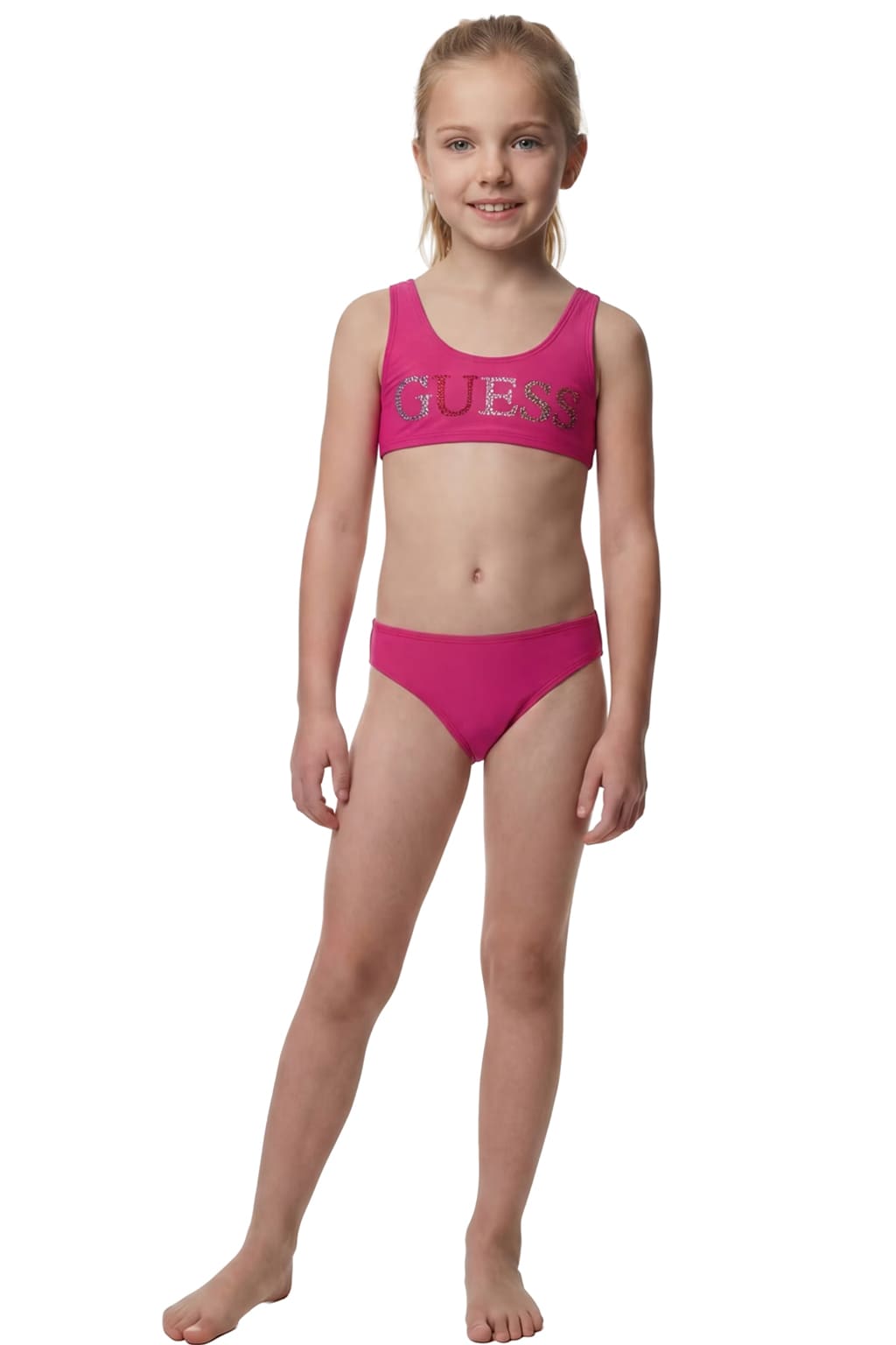 Guess Παιδικό Μαγιό Bikini Με Λογότυπο Στρας Φούξια Girl (J6GZ28KCA60-G4A2)