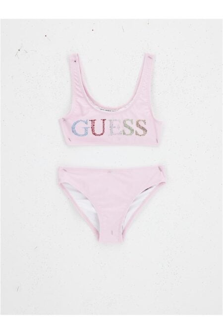 Guess Παιδικό Μαγιό Bikini Με Λογότυπο Στρας Ροζ Girl (J6GZ28KCA60-G67D)