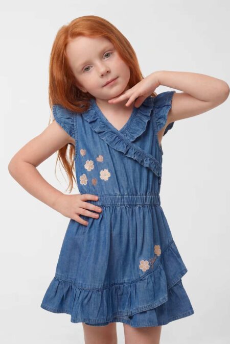 Guess Παιδικό Φόρεμα Denim Lyocell Girl (K6GK14D3X30-MSBW)