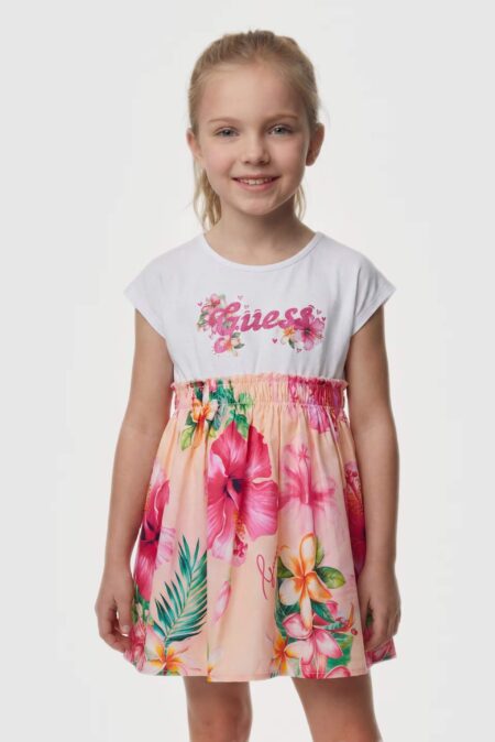 Guess Παιδικό Φόρεμα Με Λογότυπο Glitter Mixed Fabric Dress Girl (K6GK05K6YW0-P9LB)