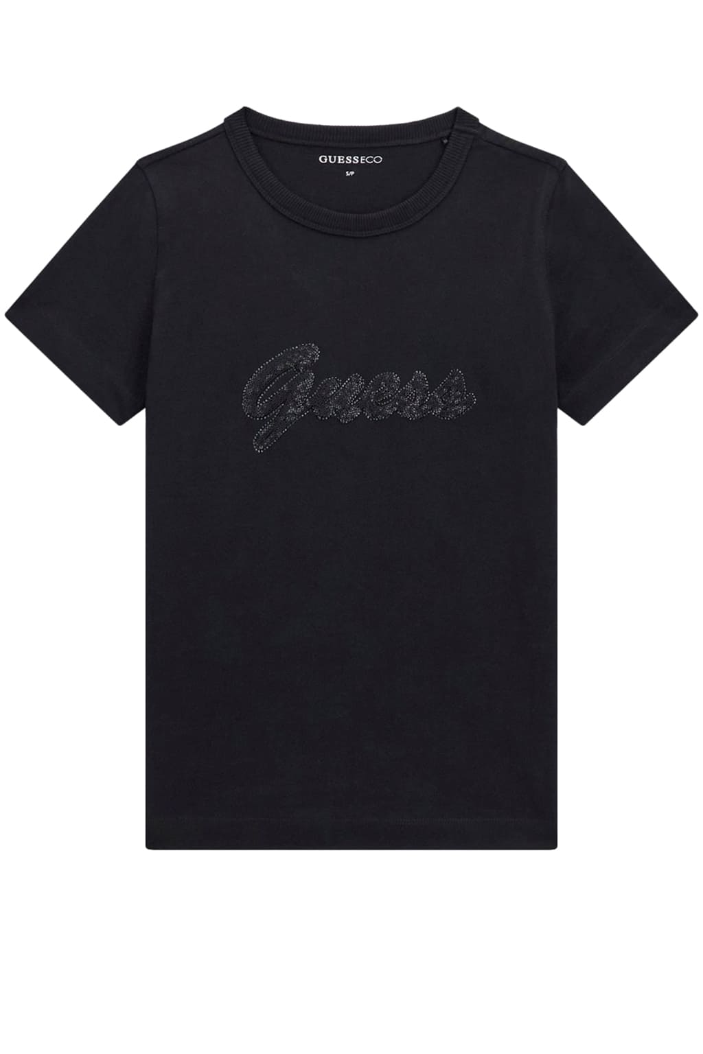 Guess Γυναικεία Κοντομάνικη Μπλούζα 3D Script (W6GI08K3023-JBLK)