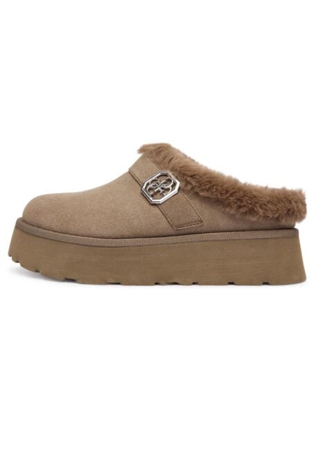 Guess Γυναικεία Παντόφλα Με Γούνα Docker (FLFDOCESU06-GREEN)