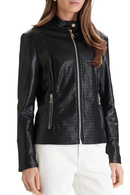 Guess Γυναικείο Δερμάτινο Jacket Claudine Biker (W6RL52WL850-JBLK)