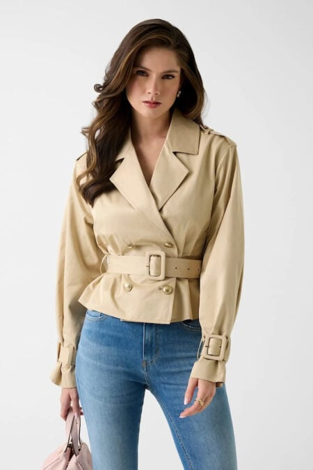 Guess Γυναικείο Καμπαρντίνα Fatou Crop Trench Jacket (W6GL21W1954-A117)